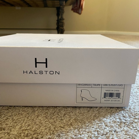 HALSTON Taupe Suede Booties - Picture 6 of 8